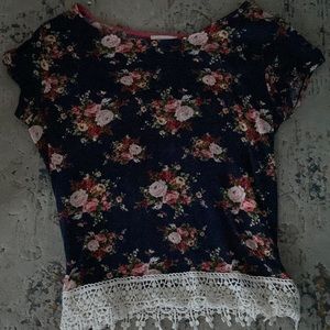 Mauve shirt flower print